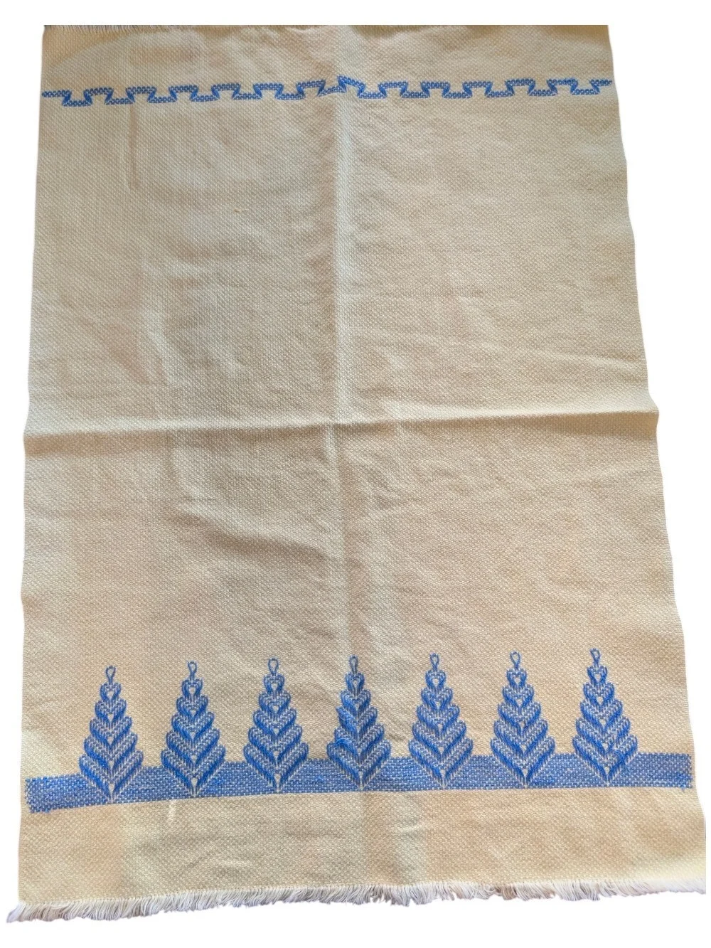 Set of four vintage huck embroidery towels